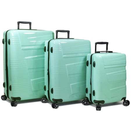 Qualitry Luggage Lumos Hardside Expandable Spinner Luggage Set, Sky Blue - 3 Piece QU2954100